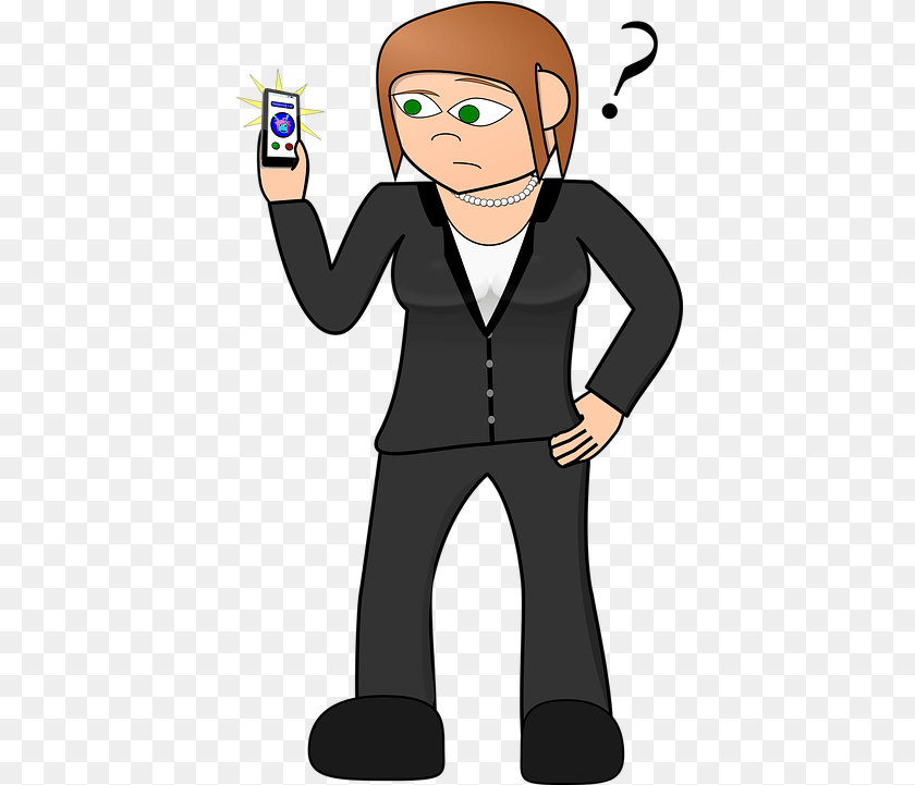 414x721 Cell Phone Caller Unknown Cartoon Boy With Mobile Phone, Adult, Sleeve, Person, Long Sleeve PNG