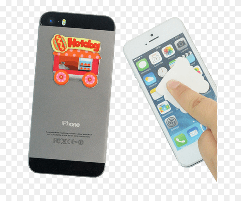673x641 Cell Phone Screen Cleaner Sticker With Full Color Image Screen Cleaner Cell Phone, Phone, Electronics, Mobile Phone HD PNG Download