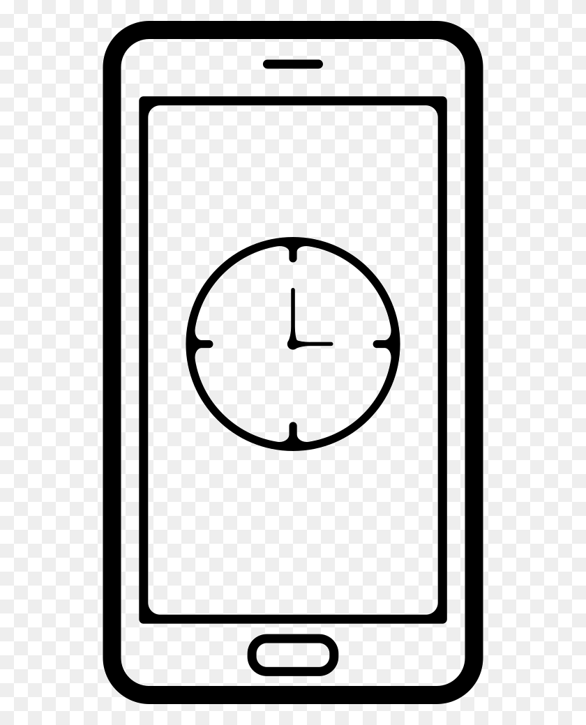 546x980 Cellphone With A Clock Symbol On Screen Comments Mobile Symbol In White, Analog Clock, Number, Text HD PNG Download