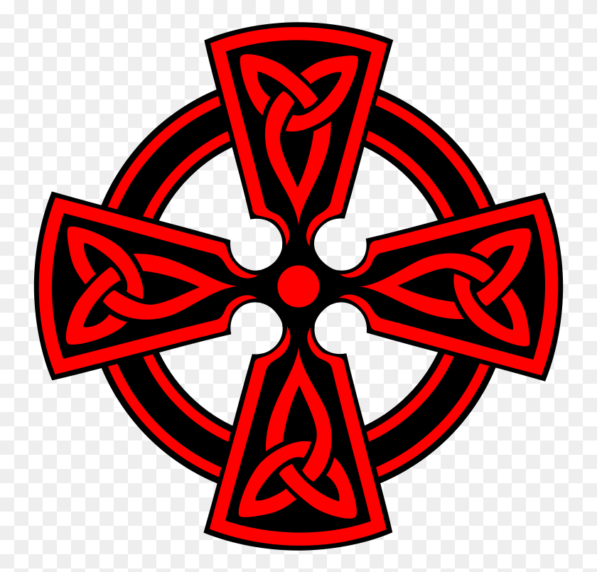 747x745 Celtic Cross Vodicka Decorative Triquetras Red Celtic Cross Free Art, Dynamite, Bomb, Weapon HD PNG Download