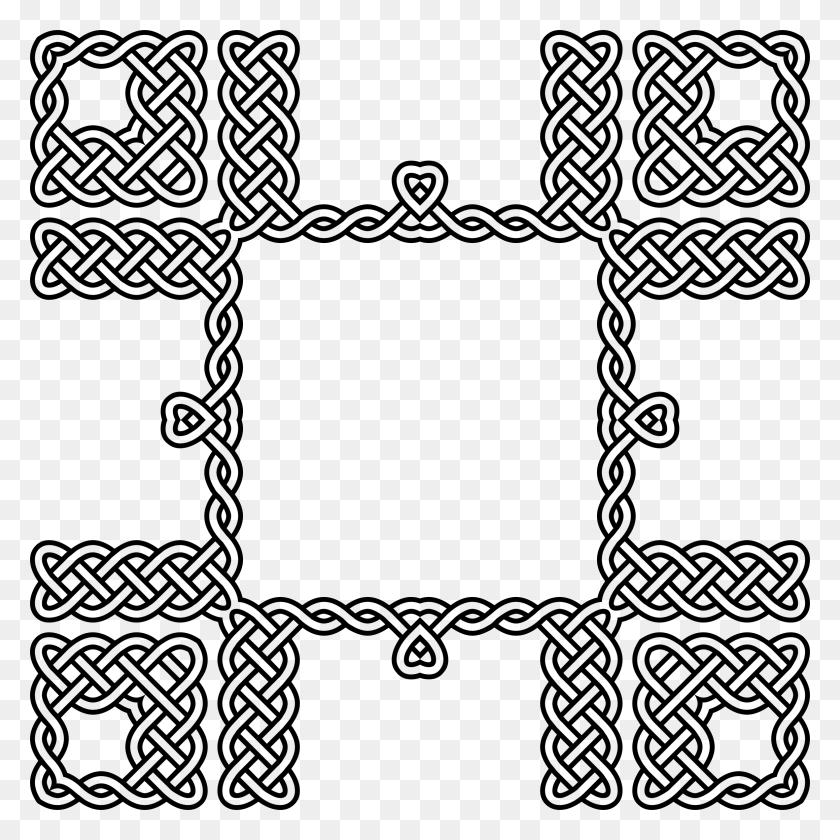 2318x2318 Celtic Knot Clipart Square Celtic Knot Frames Clipart, Gray, World Of Warcraft HD PNG Download
