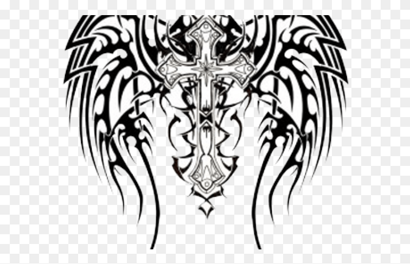 590x481 Celtic Tattoos Transparent Images Tribal Cross Tattoo, Chandelier, Lamp, Pattern Descargar Hd Png