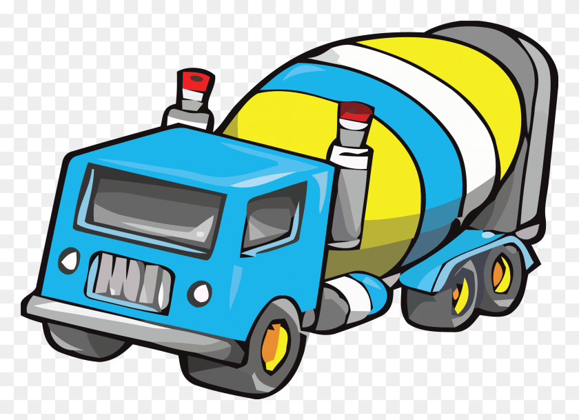2211x1558 Cement Truck Perspective Clipart Cement Truck Clip Art, Vehicle, Transportation, Lawn Mower HD PNG Download