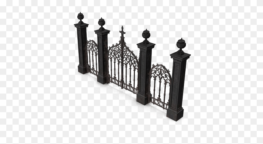 422x402 Cemetery Gates Free Baluster, Gate, Architecture HD PNG Download