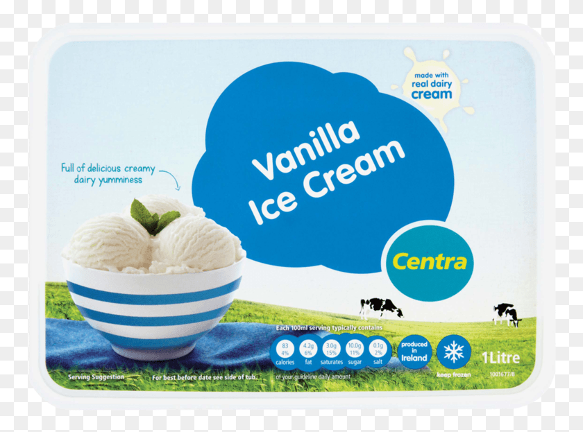 764x563 Centra Vanilla Ice Cream 1litre Creall, Cream, Dessert, Food HD PNG Download