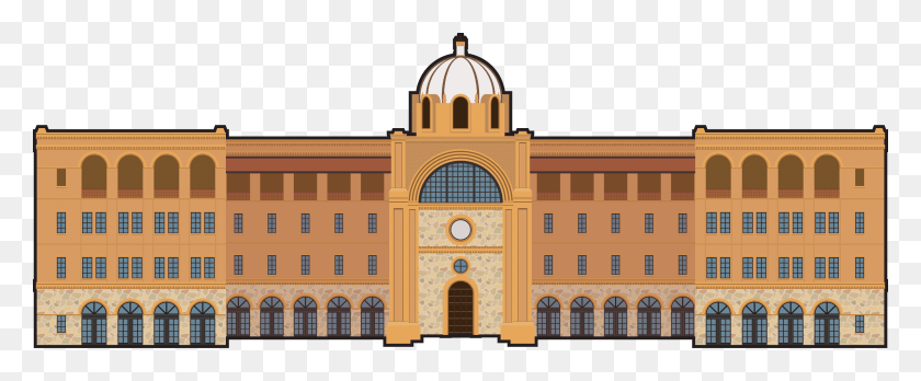 2775x1026 Central Academic Building Illustration Synagogue, Architecture, Downtown, City Descargar Hd Png