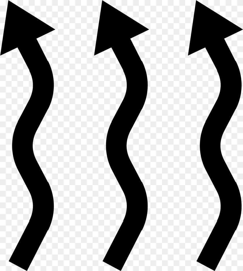 Central Heating Icon Heating Arrows, Gray Sticker PNG
