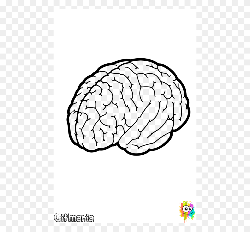480x720 Cerebro Something Brain Black And White Brain, Stencil, Baseball Cap HD PNG Download