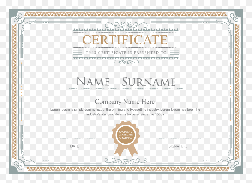 1877x1327 Certificate Free Certificate Border, Text, Diploma, Document HD PNG Download