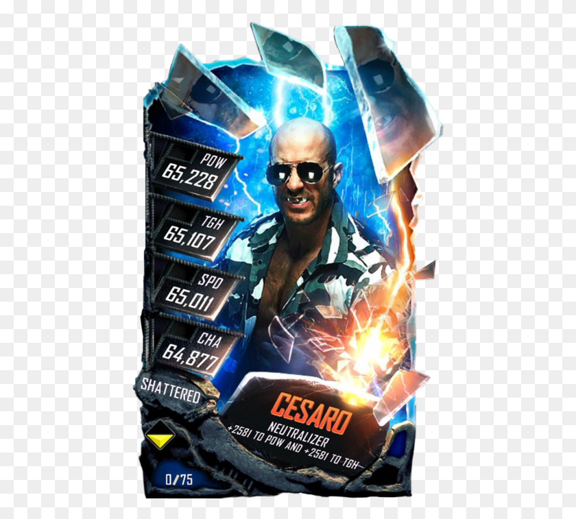 456x697 Cesaro S5 24 Shattered Wwe Supercard Rey Mysterio, Poster, Advertisement, Sunglasses HD PNG Download