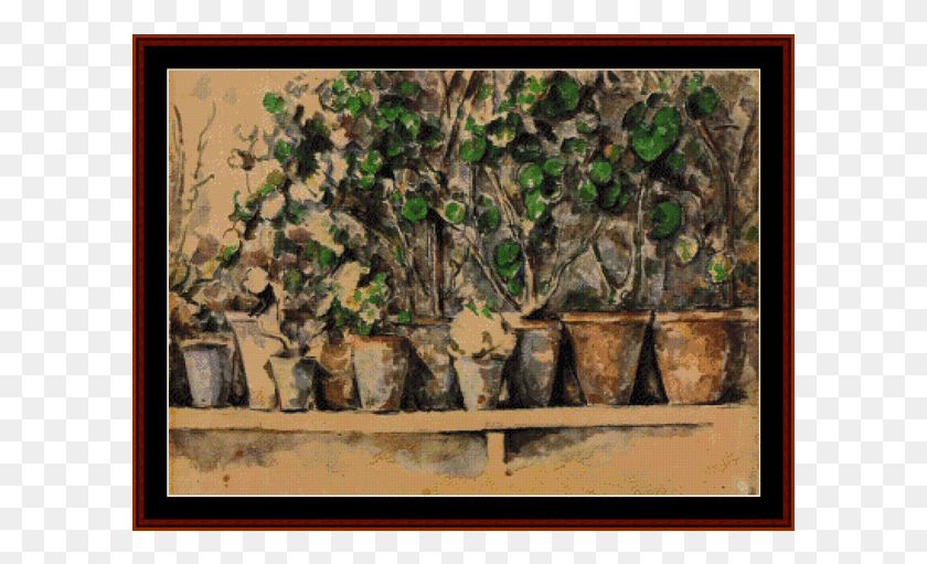 601x451 Descargar Png Patrón De Punto De Cruz De Cezanne Por Punto De Cruz Coleccionables Pots De Fleurs Paul Cezanne, Planta Hd Png
