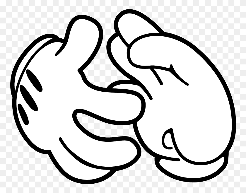 772x599 Cg White Gloves Micky Hands Mickey Mouse, Stencil, Hand, Stain HD PNG Download