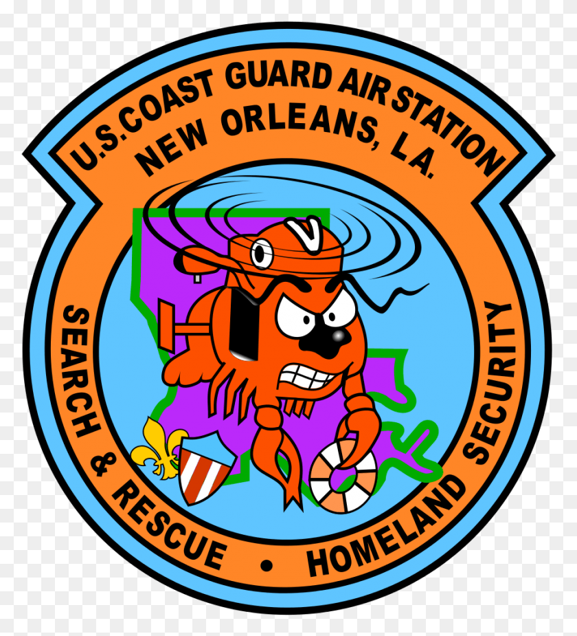 905x1004 Cgas New Orleans Seal Coast Guard Air Station, Logo, Symbol, Trademark HD PNG Download