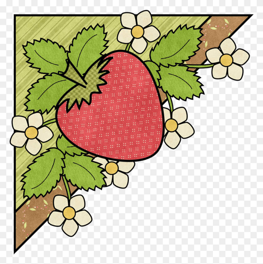 931x934 Ch B Esquineras Strawberry Strawberry Clipart, Plant, Fruit, Food HD PNG Download