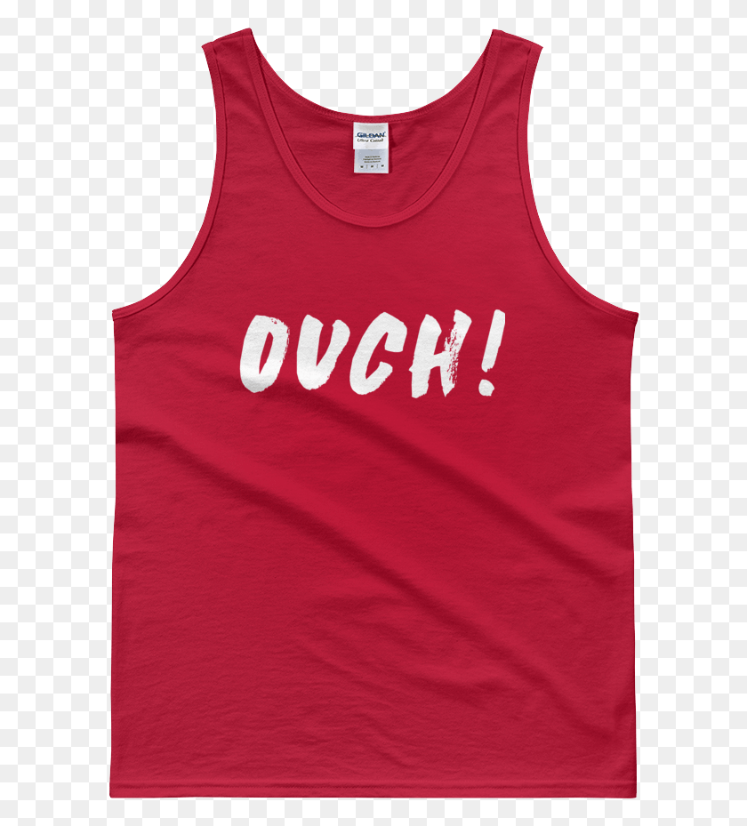 598x869 Chadouch Mockup Flat Front Red Original Chad Ouch Tank Top, Clothing, Apparel, T-shirt HD PNG Download