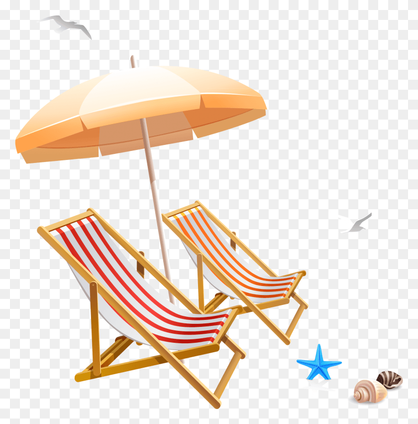 1683x1707 Chair Beach Umbrella Clip Art Transparent Beach Chair Clipart, Furniture, Patio Umbrella, Garden Umbrella HD PNG Download