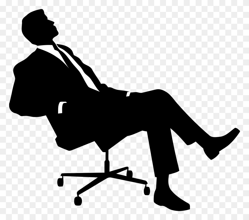 1965x1715 Chair Silhouette Sitting Clip Art Ceo Clipart Black And White, Face, Symbol HD PNG Download