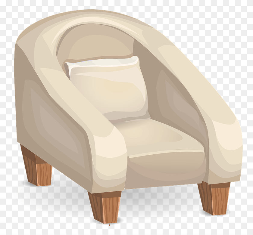 773x721 Chairs Sofa Seating Empty White Cushions Couch, Furniture, Chair, Armchair HD PNG Download