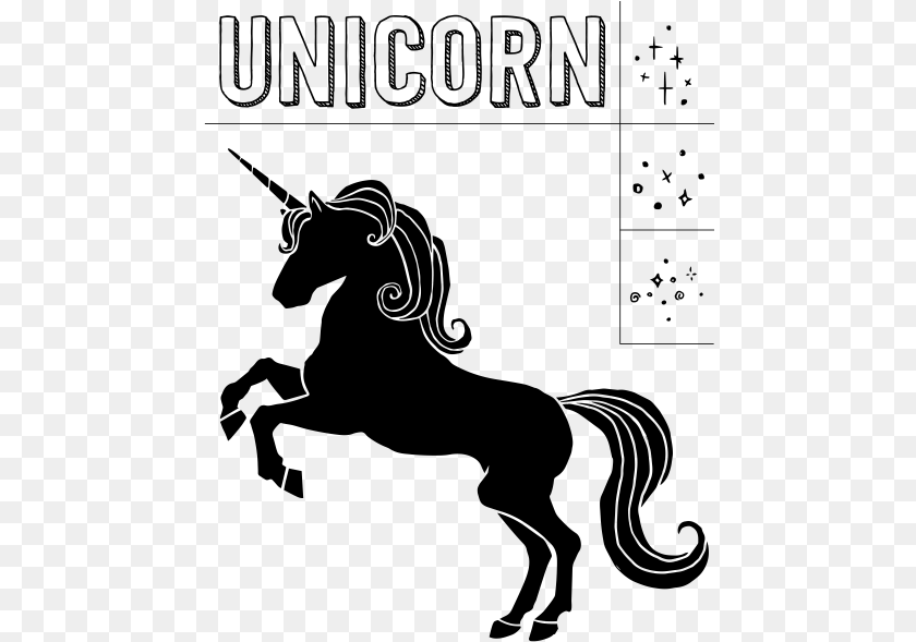 Chalk Couture Chalk Couture Unicorn, Gray Sticker PNG