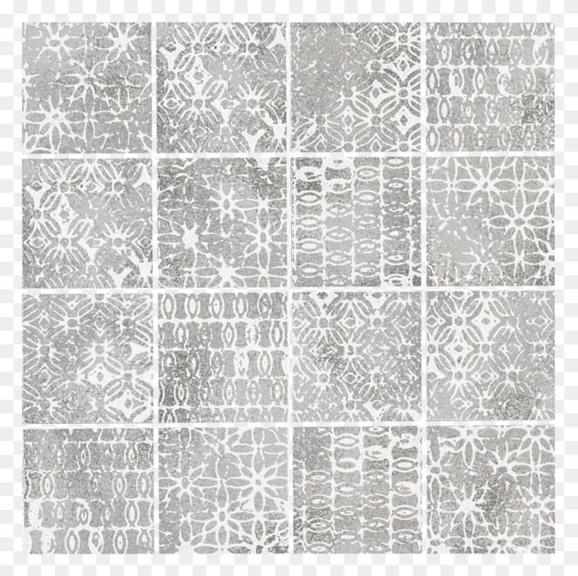 1000x995 Chalk Mosaico Texture Buttersmokegrey Tile, Pattern, Rug, Path HD PNG Download