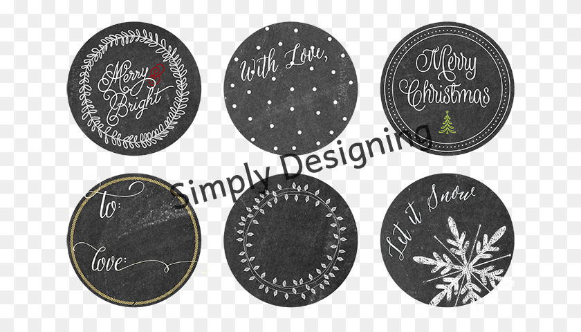 649x420 Chalkboard Christmas Tags Printable Circle Chalkboard, Coin, Money, Text HD PNG Download