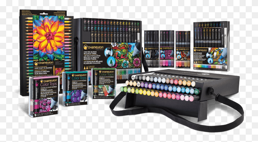 751x404 Chameleon Pens Product Range Chameleon Color Tone Pencils, Furniture, Table, Bookcase HD PNG Download