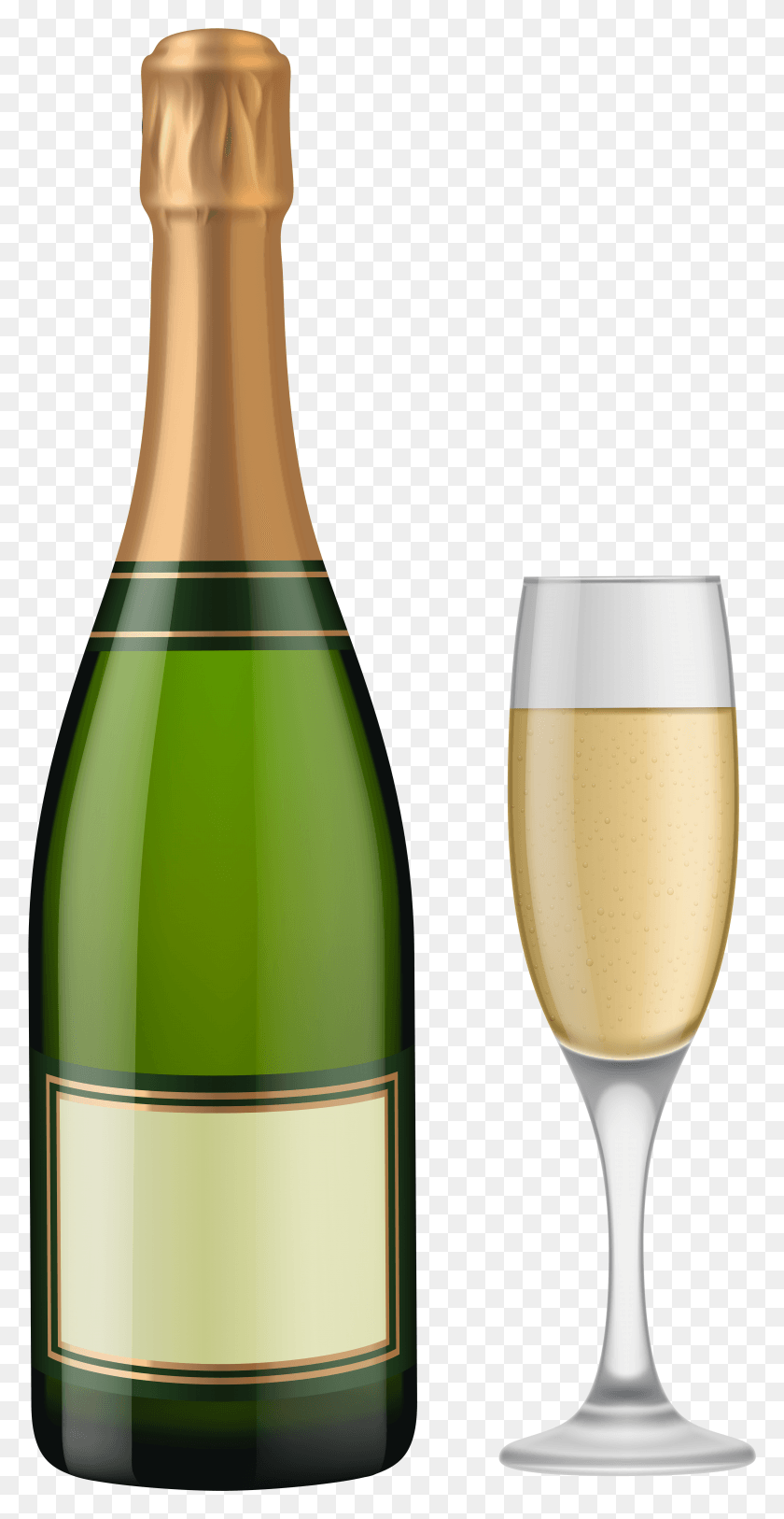 3903x7838 Champagne Bottle And Glass Clip Art Champagne Bottle, Alcohol, Beverage, Drink HD PNG Download