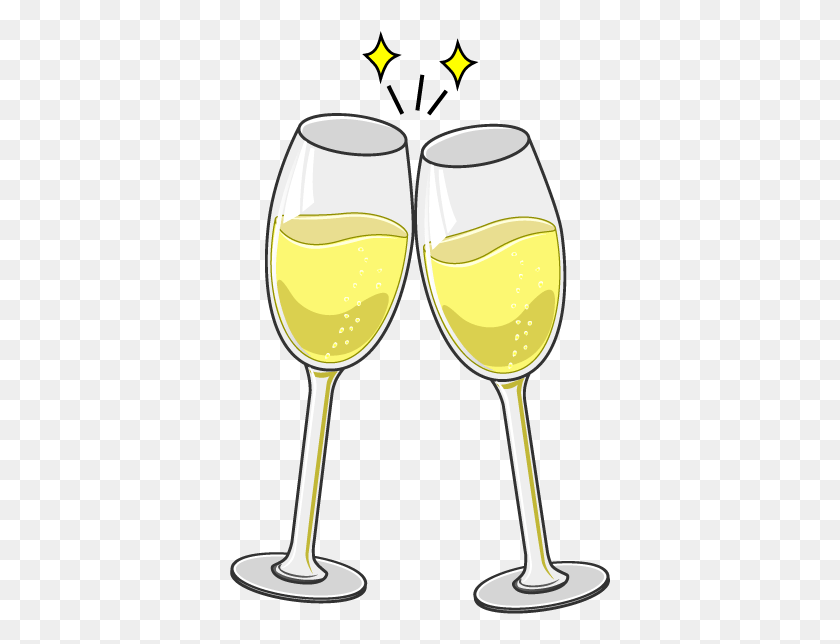 381x584 Champagne Glasses Toasting Cartoon, Glass, Wine Glass, Wine HD PNG Download