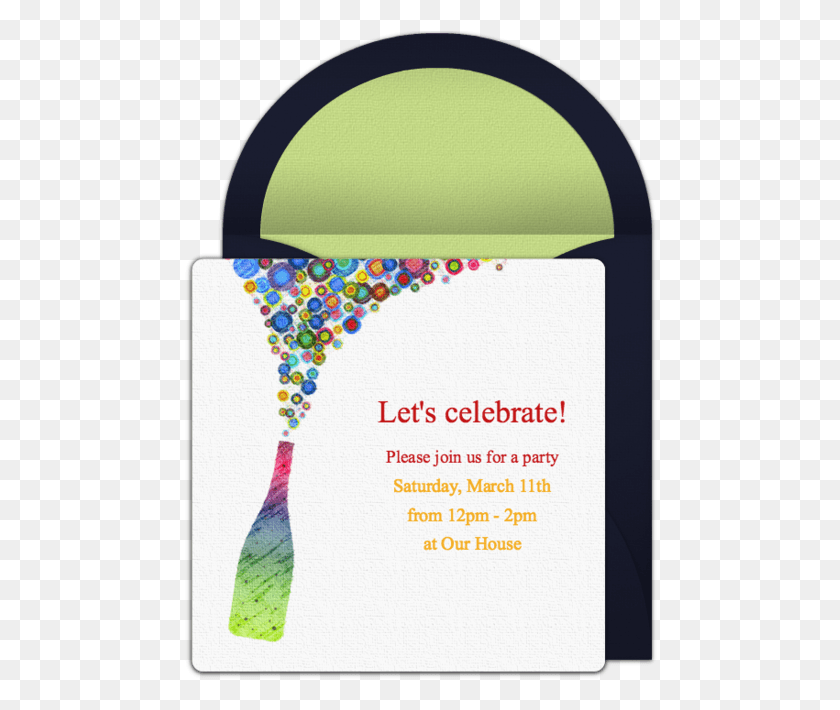 474x650 Champagne Pop Light Invitación En Línea Arco, Papel, Texto, Confeti Hd Png