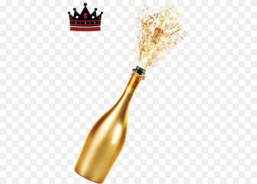 399x601 Champagne Splash Image Gold Champagne Bottle, Alcohol, Beer, Beverage, Smoke Pipe Sticker PNG