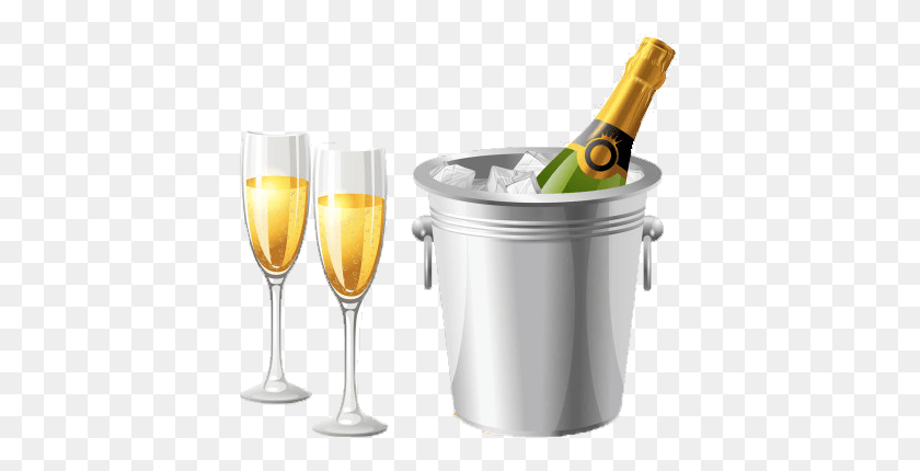 404x370 Шампанское Прозрачное Ледяное Поздравление С Деловым Юбилеем, Бокал, Ведро, Миксер Png Скачать