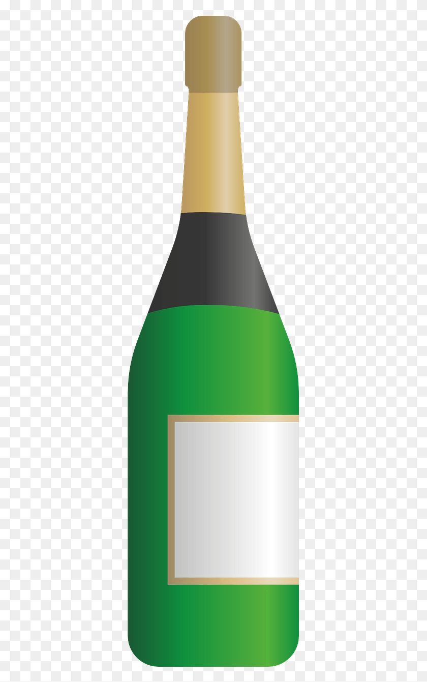 343x1281 Champagnebottlenew Year39s Dayeventvectorfree Vector Champagne Bottle Vector, Bottle, Beverage, Drink HD PNG Download