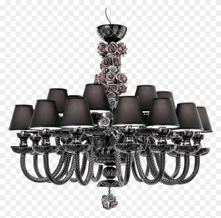 1049x1032 Chandelier In Black Italamp Rosemarie, Lamp, Crystal HD PNG Download