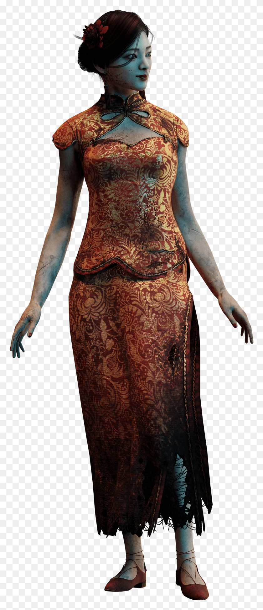 1662x4020 Changed Pbr For Feng Cheongsam Outfit A Little Dead By Daylight Feng Min Chinese Dress HD PNG Download
