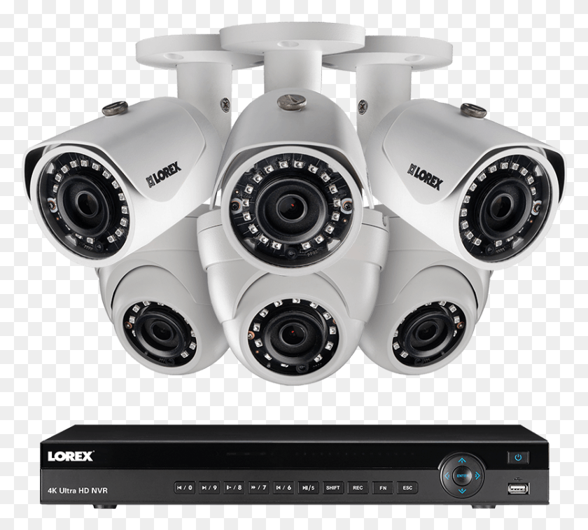 833x745 Channel 2k Home Security System With 6 Weatherproof Cara Kerja Cctv Menyimpan Data, Camera, Electronics, Digital Camera HD PNG Download