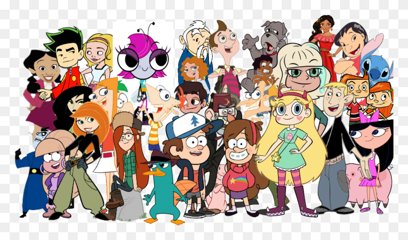 1000x559 Channel Cartoon Characters By Disney Tv Cartoon Character, Comics, Book, Person HD PNG Download