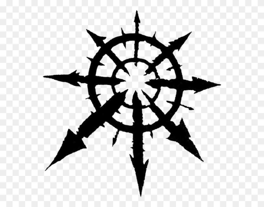 570x599 Chaos Star Chaos Symbol Warhammer, Compass, Utility Pole HD PNG Download