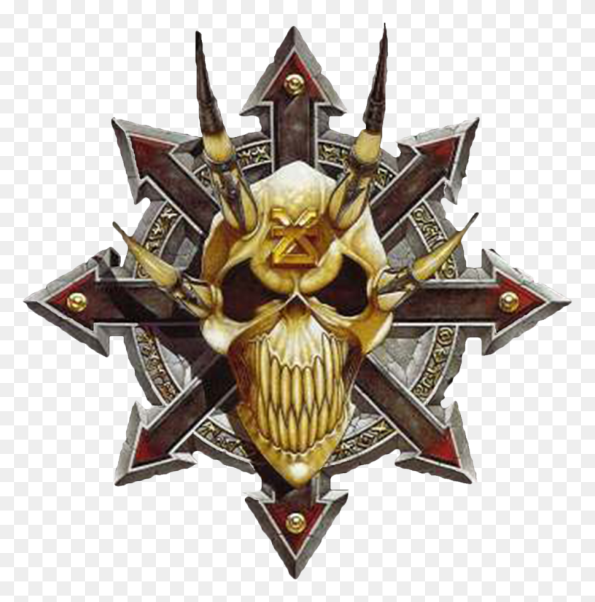 985x997 Chaos Star Khorne Chaos Symbol Warhammer, Emblem, Armor, Jewelry HD PNG Download