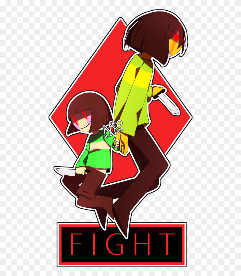 505x899 Chara And Kris By Nasabobu Undertale Chara And Kris, Poster, Advertisement, Costume HD PNG Download