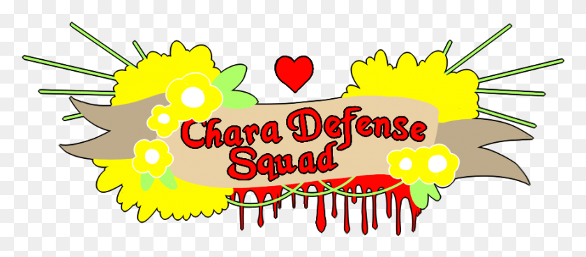 876x348 Chara Defense Squad Undertale Osu Text Yellow Flower Chara Defense Squad, Food, Meal, Diwali HD PNG Download