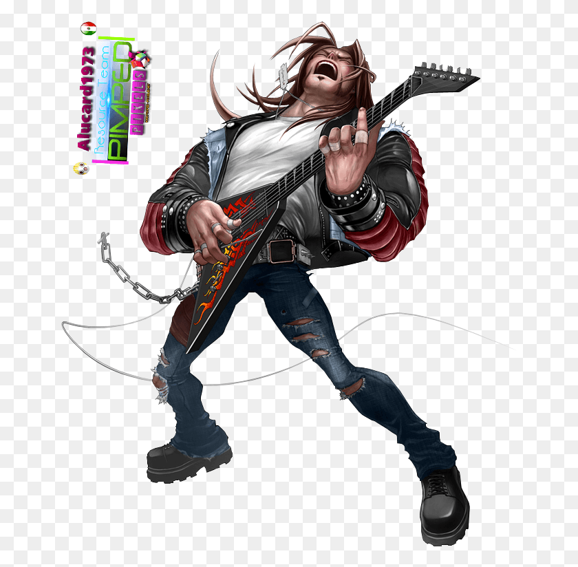 665x764 Character Axel Steel Guitar Hero Guitar Hero Warriors Of Rock, Person, Human, Leisure Activities HD PNG Download