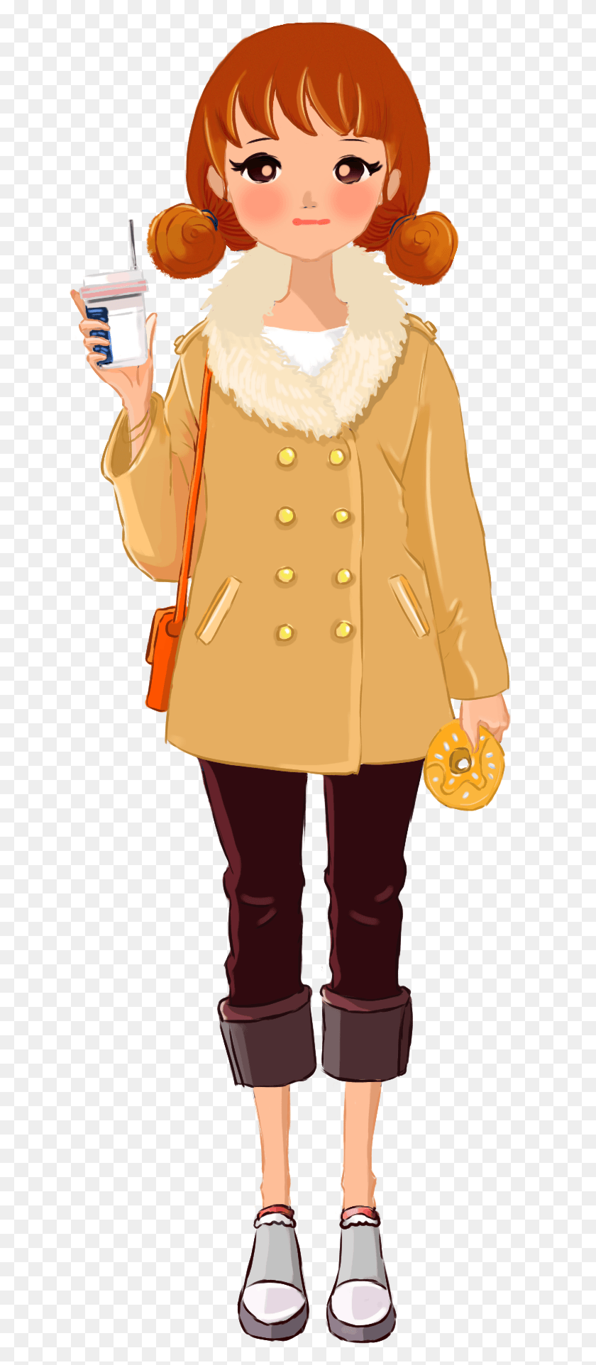 648x1865 Character Little Girl Shopping Element And Psd Cartoon, Clothing, Apparel, Coat HD PNG Download