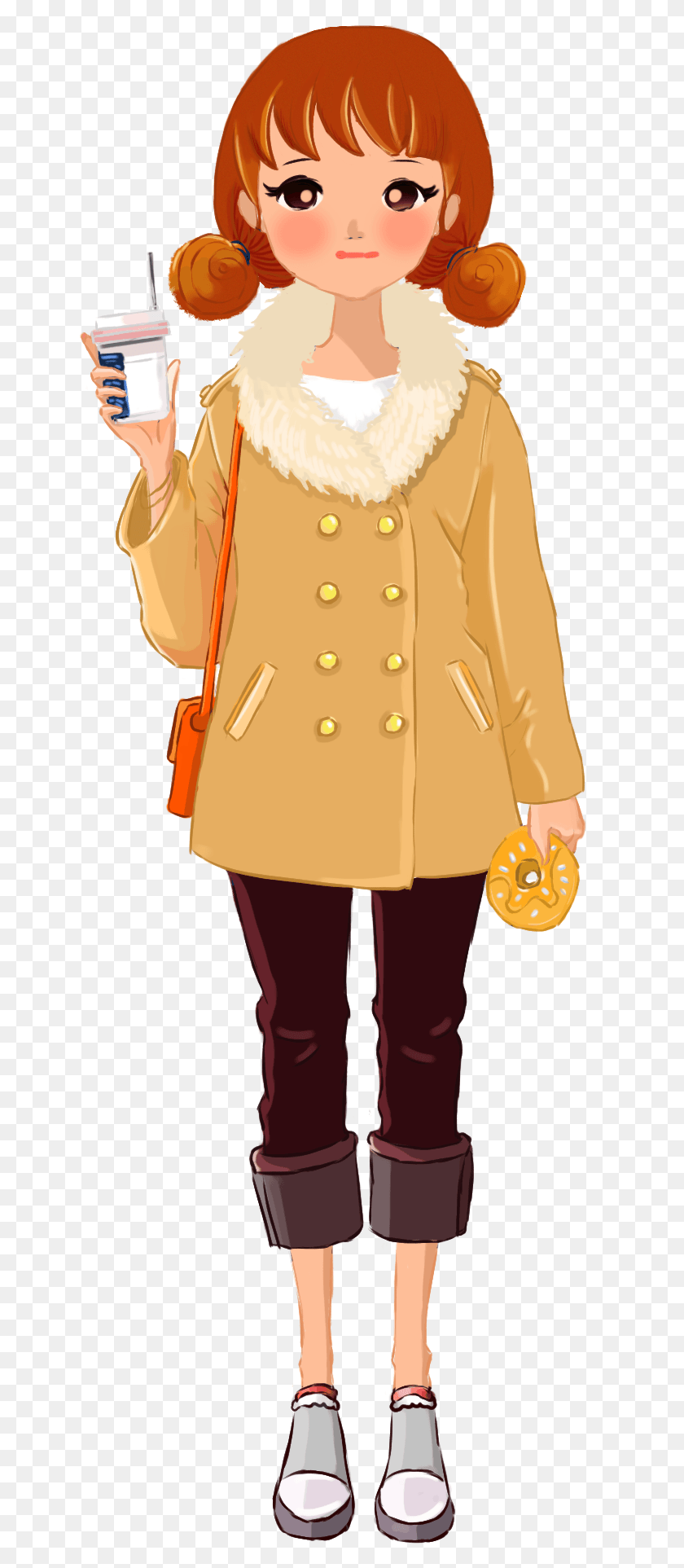 648x1865 Character Little Girl Shopping Element And Psd Cartoon, Clothing, Apparel, Coat Descargar Hd Png