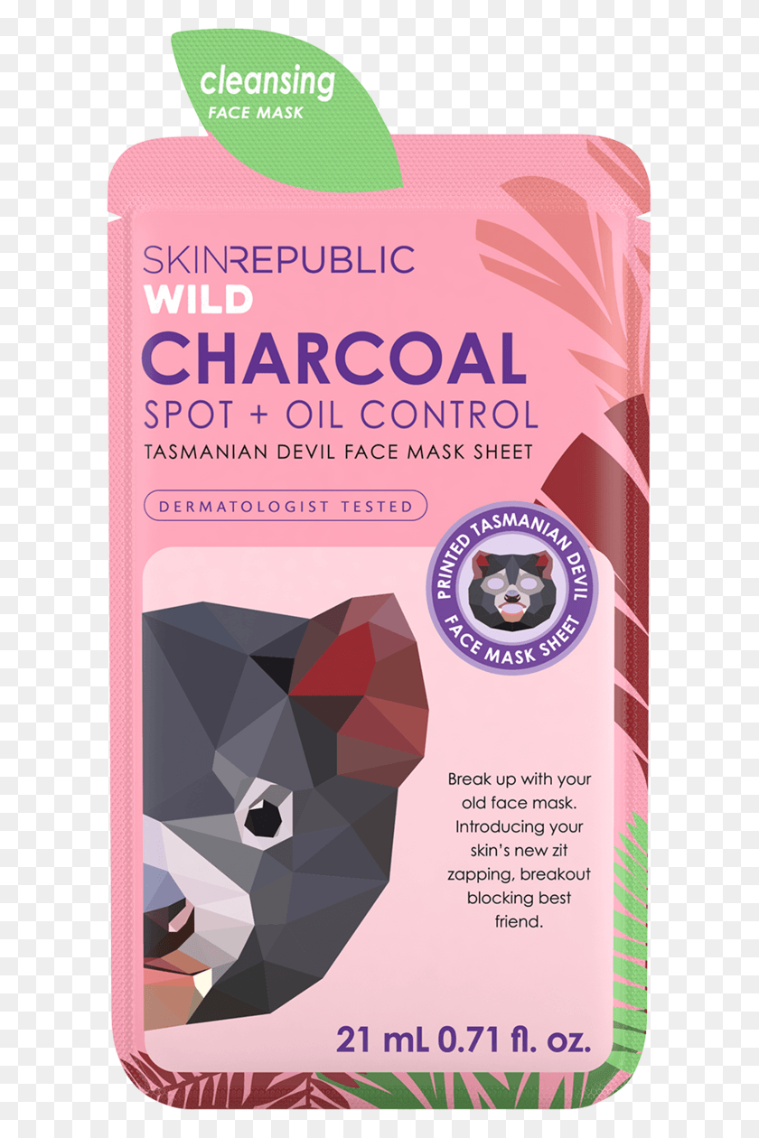 605x1200 Charcoal Spot Oil Control Tasmanian Devil Face Mask Skin Republic, Poster, Advertisement, Flyer HD PNG Download