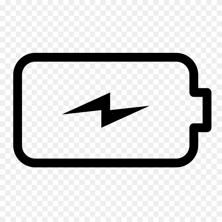 1600x1600 Charging Battery Icon, Gray Sticker PNG