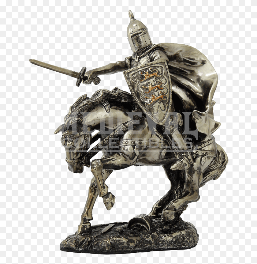 654x802 Charging Mounted Medieval Knight Statue Medieval Warhorse, Person, Human, Sculpture HD PNG Download