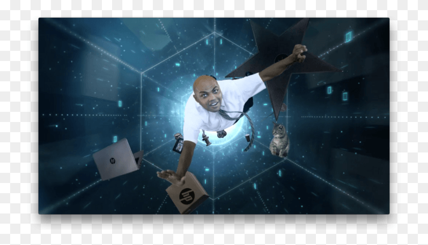 741x422 Charles Barkley Gets Majorly Lost In New Cdw Ad Campaign Skateboarding, Person, Human, Astronaut HD PNG Download