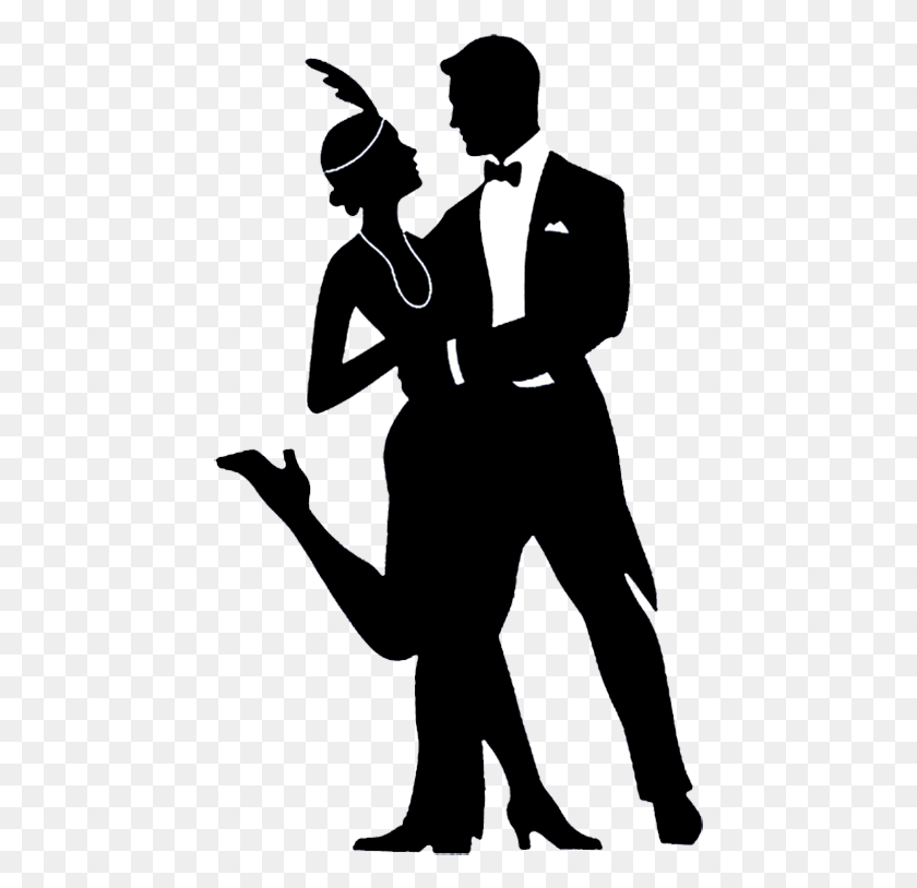 449x754 Charleston Dancing Couple Great Gatsby Silhouette, Stencil, Person, Human HD PNG Download