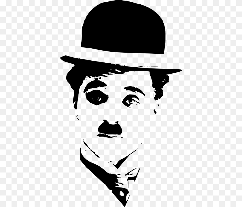 424x720 Charlie Chaplin, Gray Clipart PNG