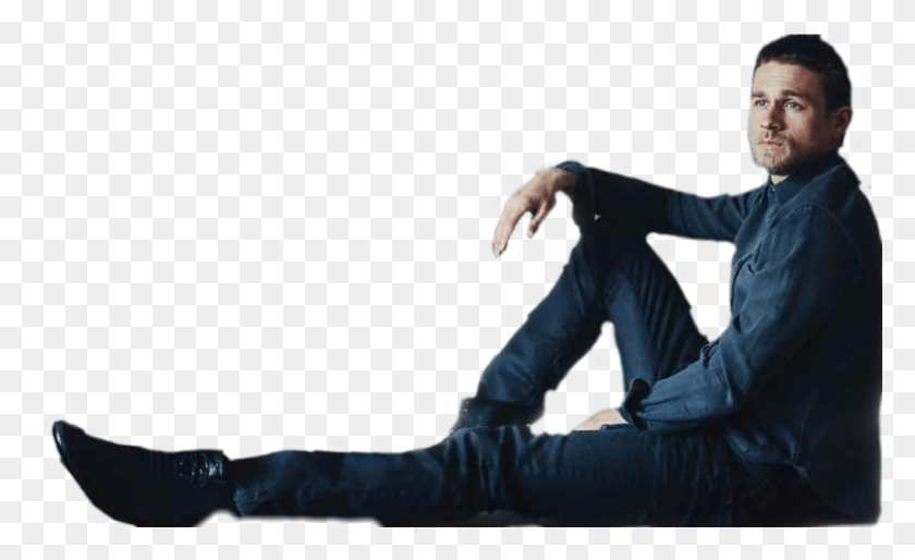 1025x597 Charliehunnam Sticker Sentado, Persona, Humano, Ropa Hd Png